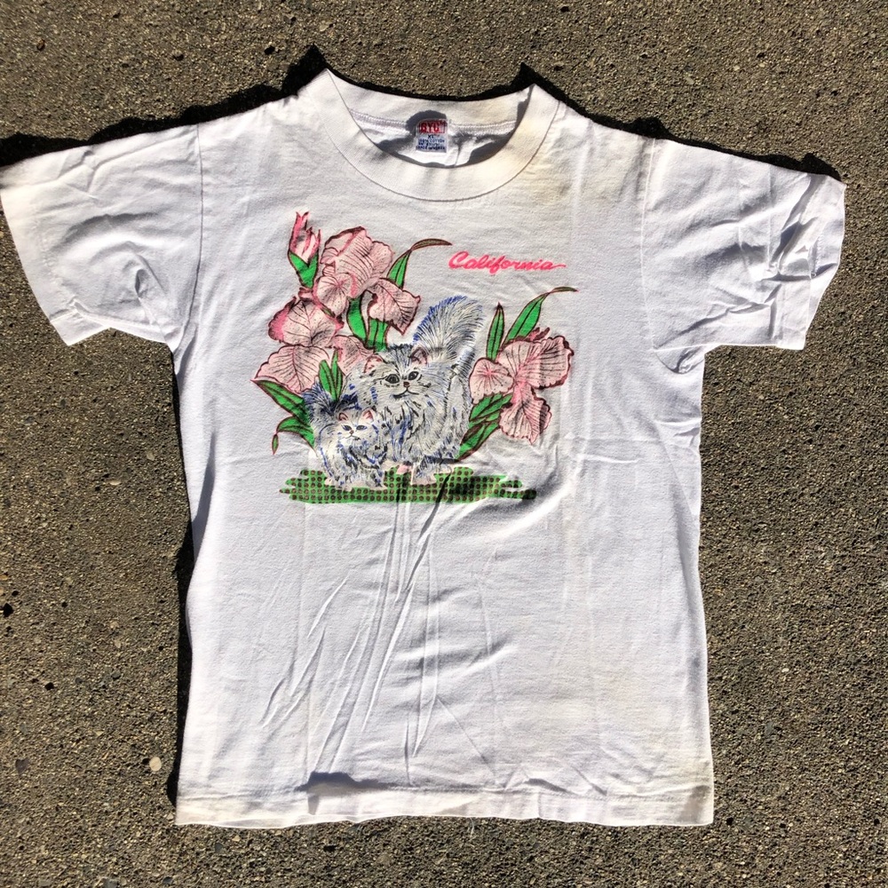 80s Vintage Kids California Cat Shirt